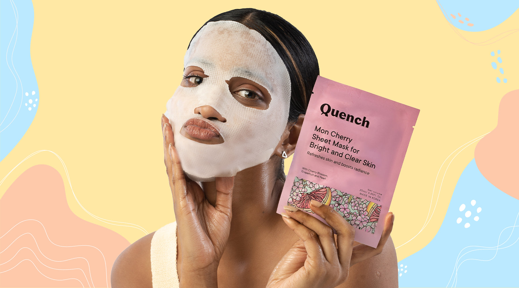 Quench sheet masks for bright skin