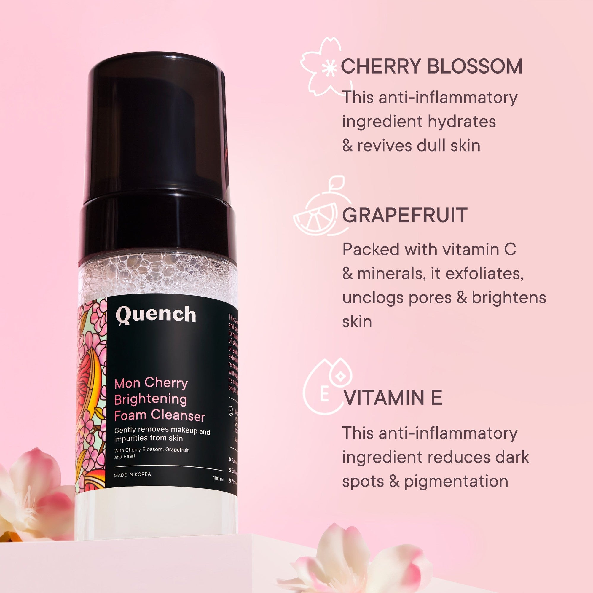 Brightening Foam Cleanser with Cherry Blossom Radiance - 100 ML - Pack Of 1