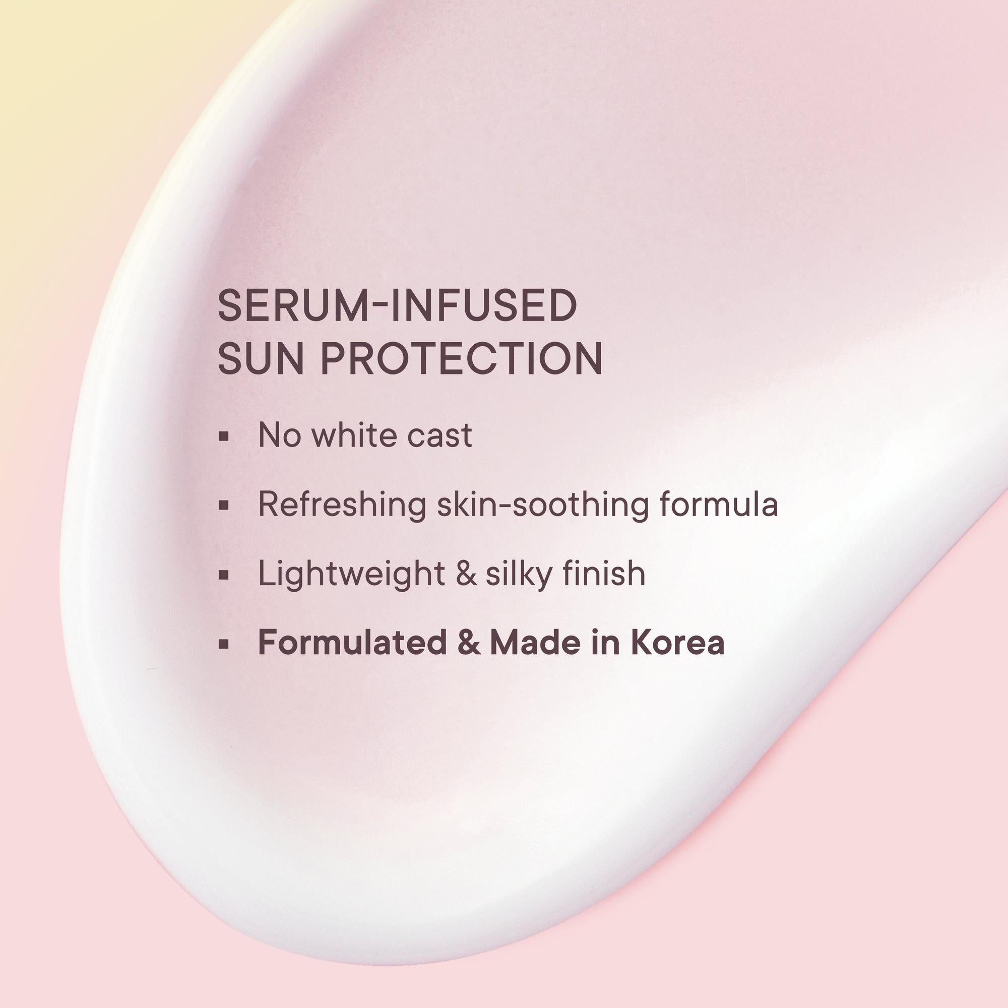 Cherry Blossom Glow Sunscreen Serum with 2% Niacinamide.
