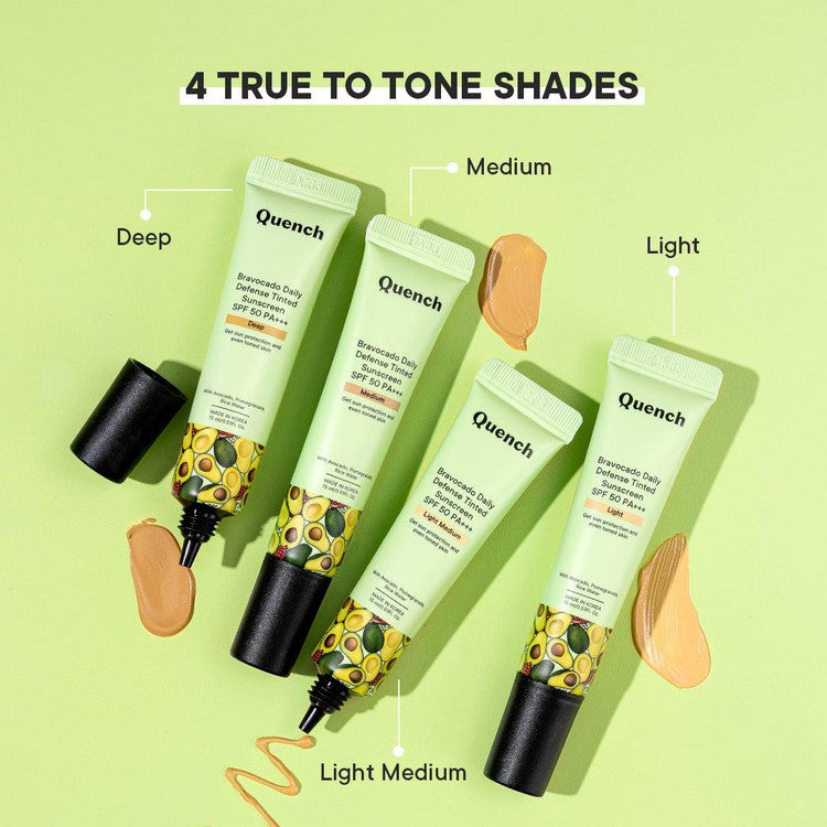 Daily Defense Tinted Sunscreen SPF 50 PA+++ with Avocado Vitamins C & E (Deep) - 50 ML (Copy)