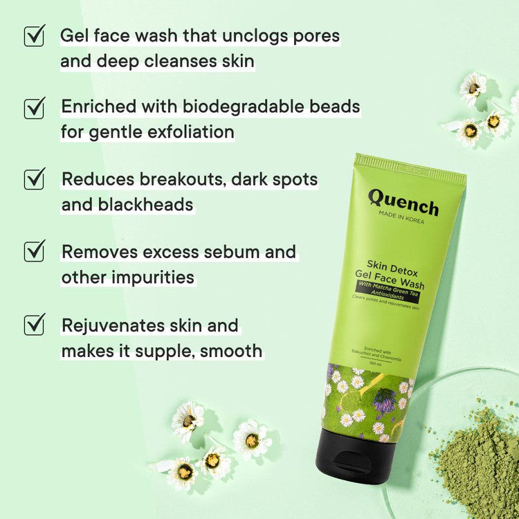 Skin Detox Gel Face Wash with Matcha Green Tea Anti-Oxidants - 100 ML