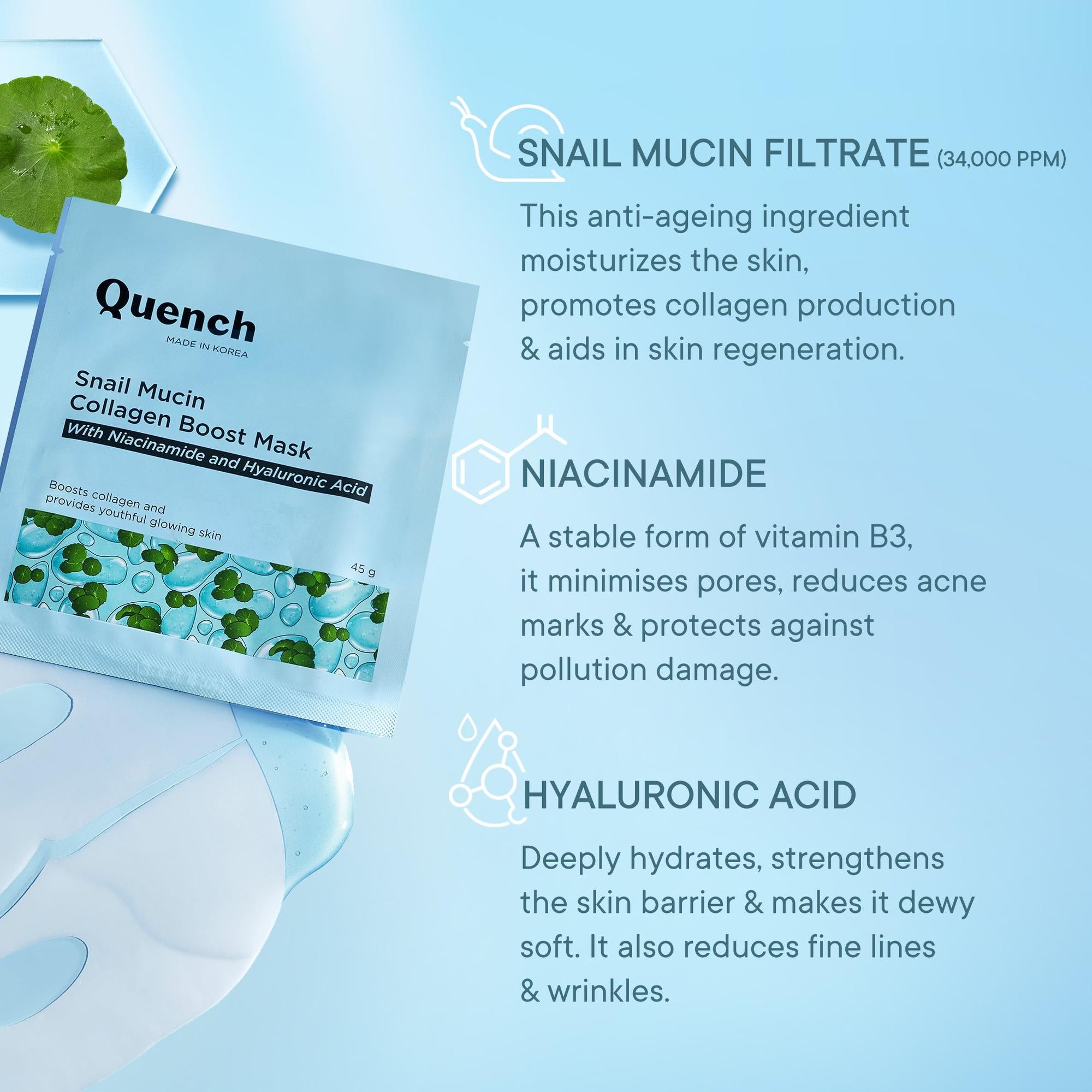 Snail Mucin Collagen Boost Mask (Pack of 3)