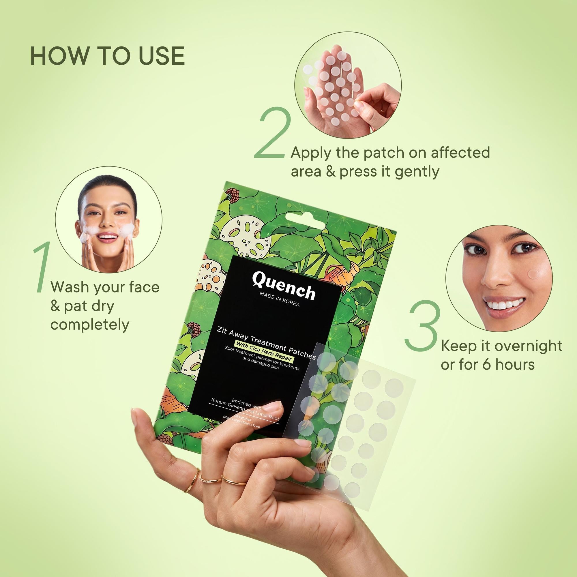 Zit Away Treatment Patches with Cica Herb Repair - 24 PATCHES