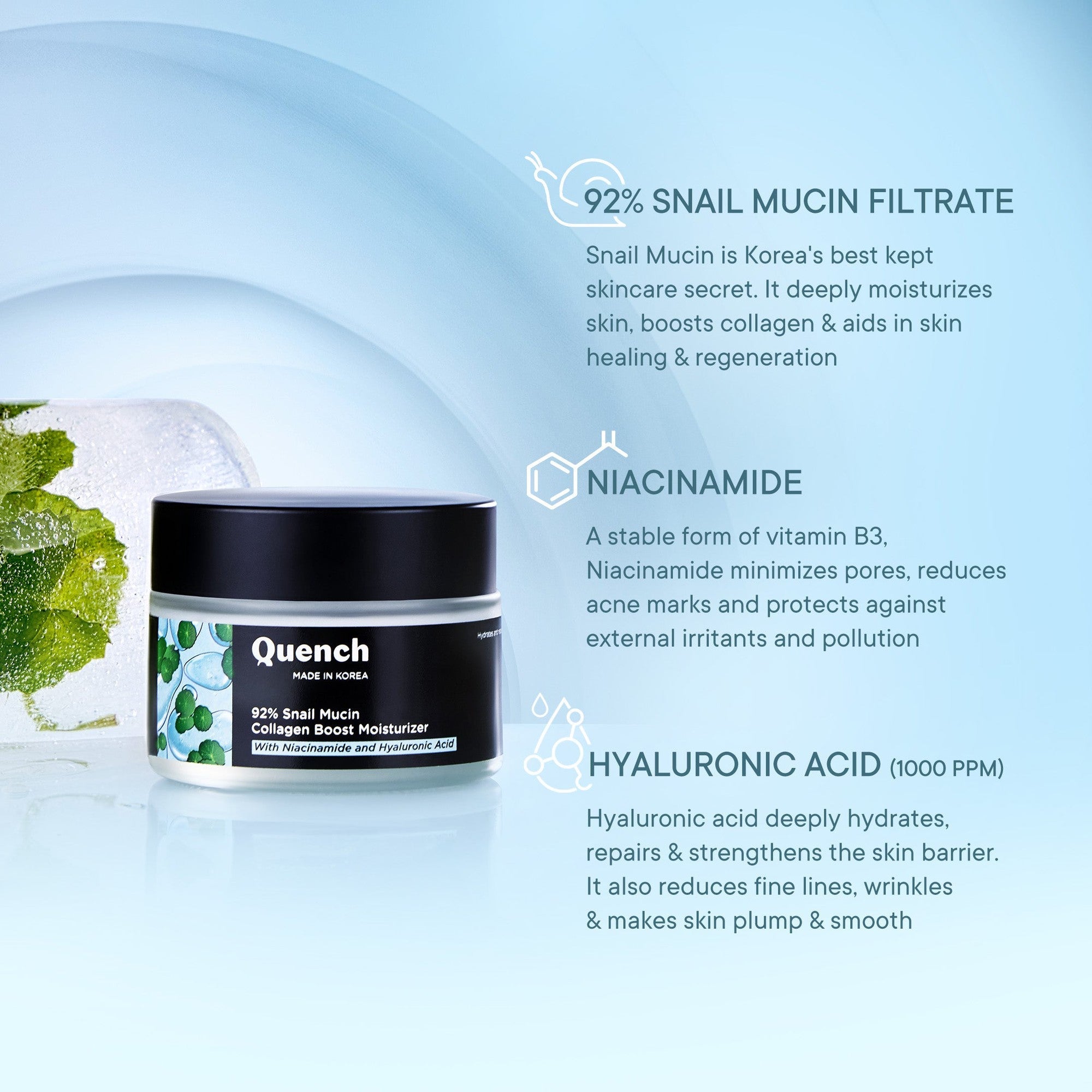 92% Snail Mucin Collagen Boost Moisturizer with Niacinamide & Hyaluronic Acid - 10 ml (Mini)