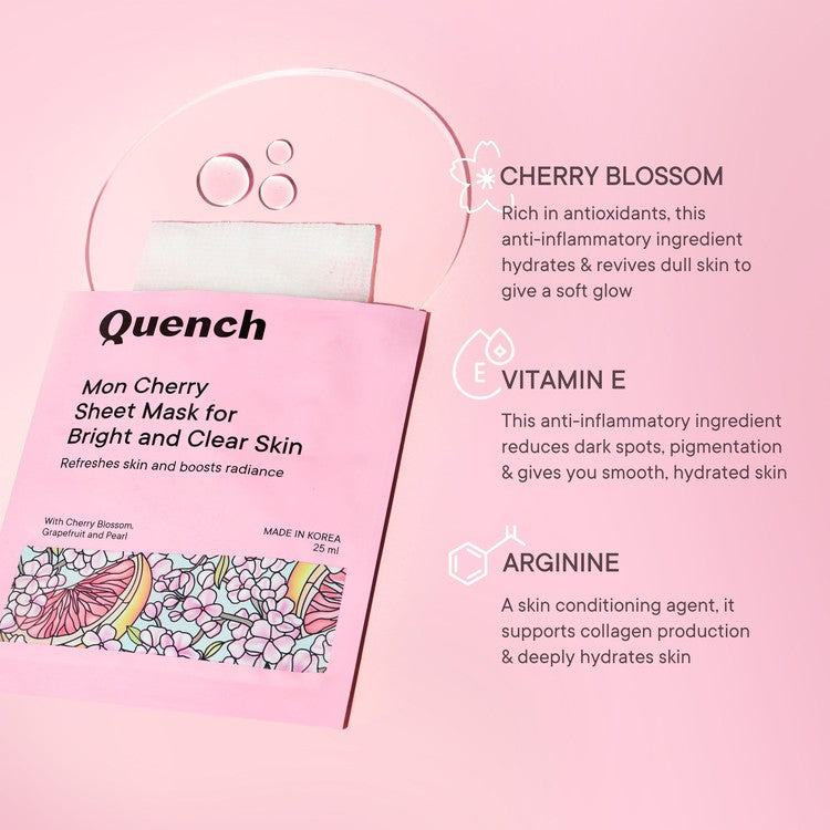 Brightening & Skin Clarifying Sheet Mask with Cherry Blossom Radiance (Pack Of 6)