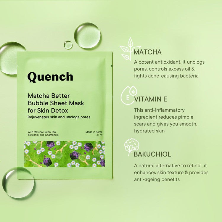 Bubble Sheet Mask with Matcha Green Tea Anti-Oxidants -21 ML - Pack Of 1