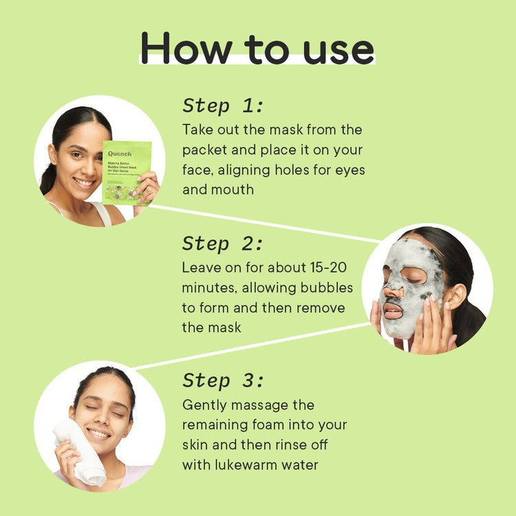 Bubble Sheet Mask with Matcha Green Tea Anti-Oxidants (Pack of 3)