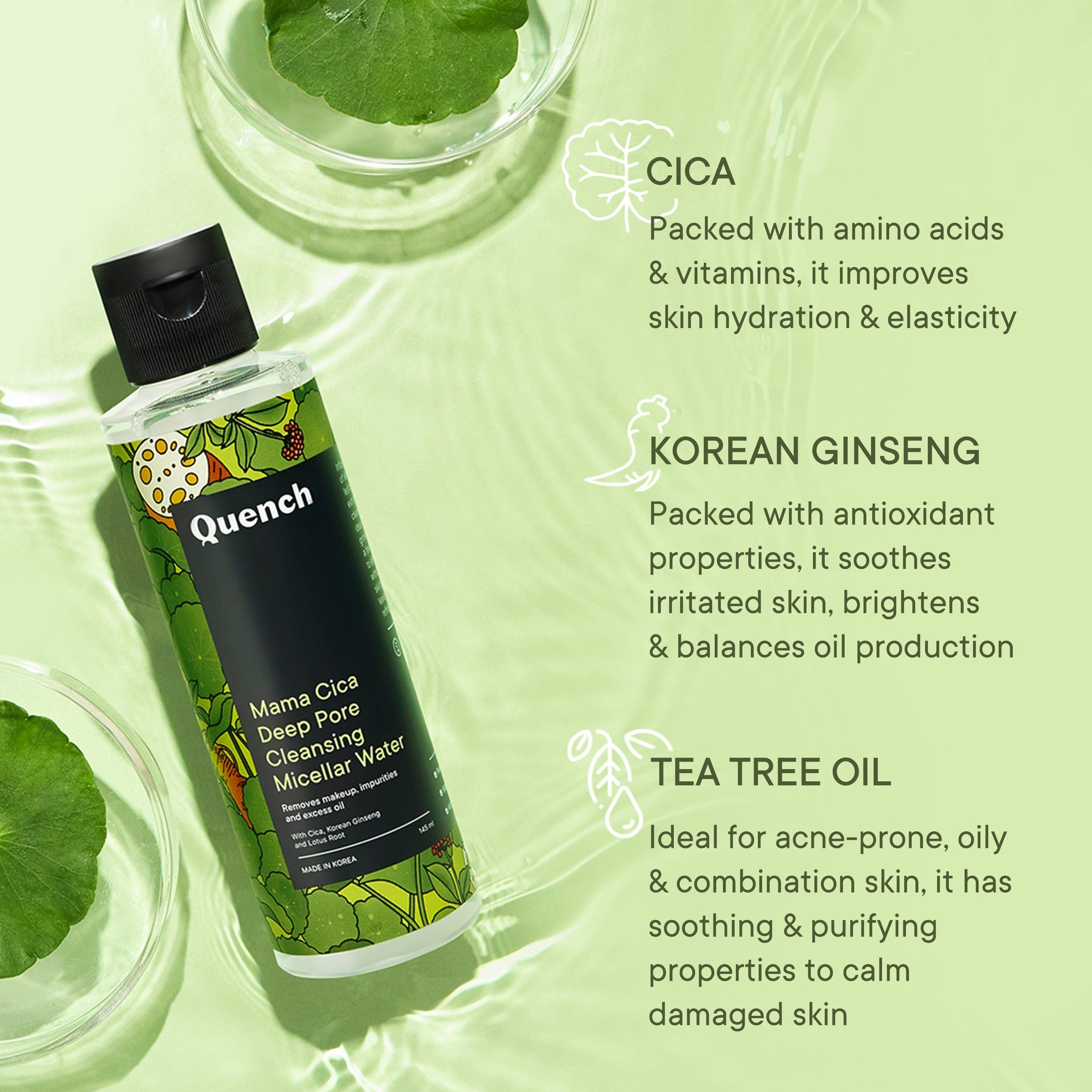 Deep Pore Cleansing Micellar Water with Cica Herb Repair - 145 ML (Bonus)