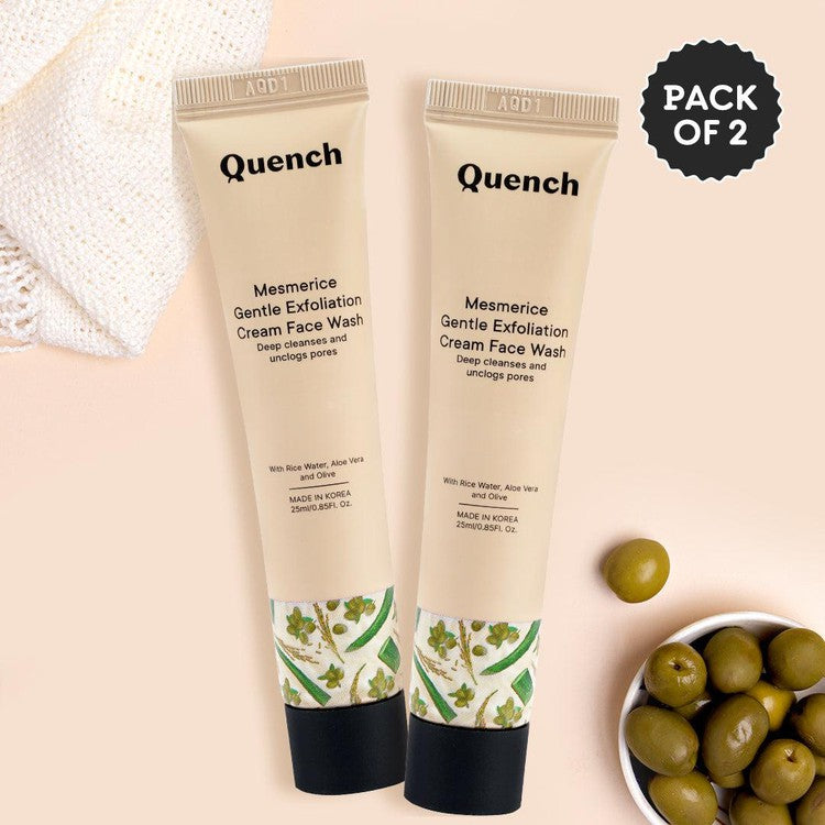 Gentle Exfoliation Cream Face Wash Mini with Rice Water Minerals - Pack of 2