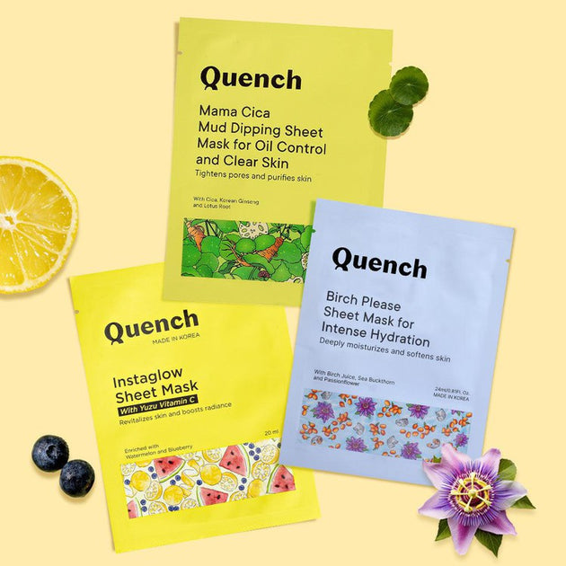 Quench Face Mask Set: Korean Sheet Masks | Quench Botanics