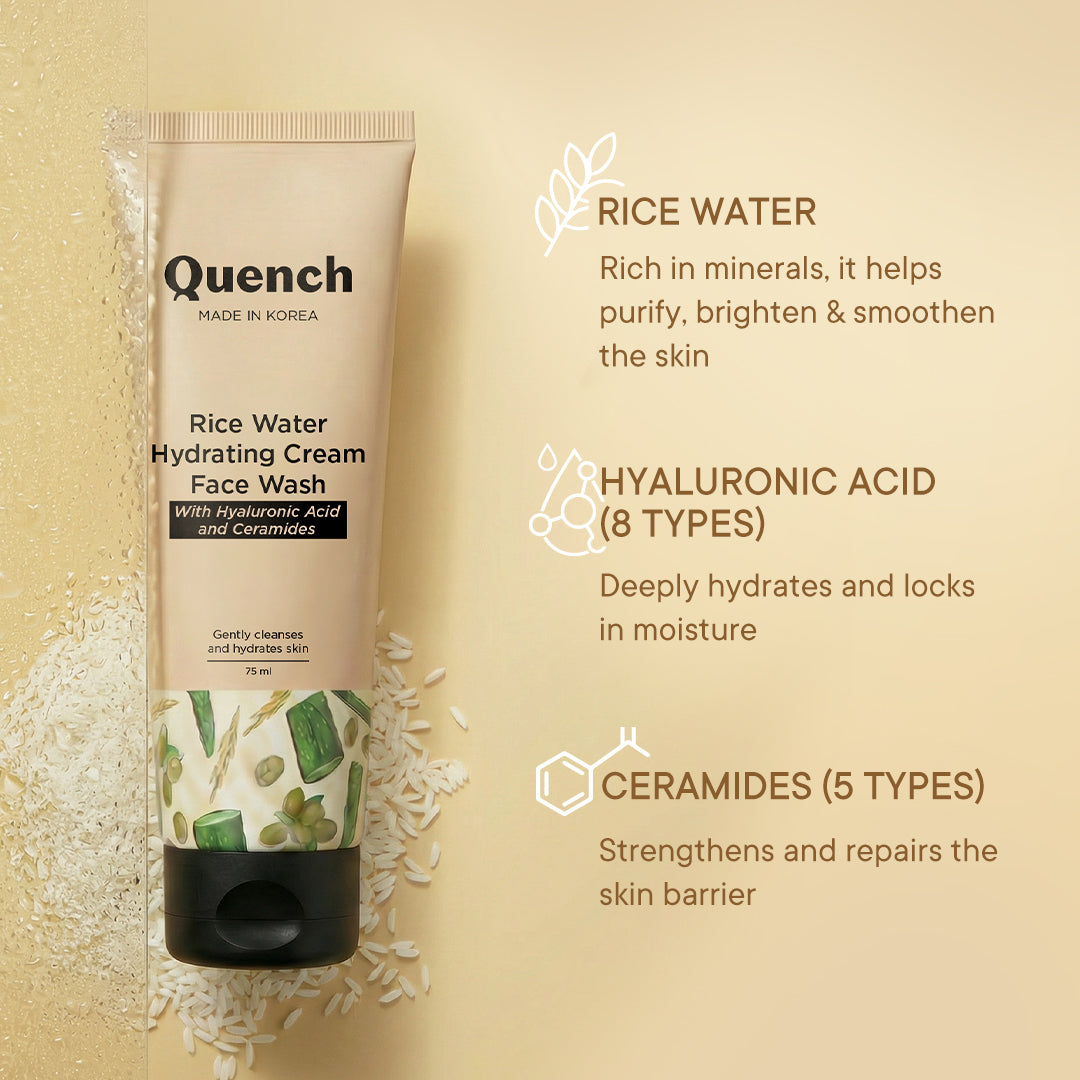 Set of 3 Rice Water Hydrating Cream Face Wash