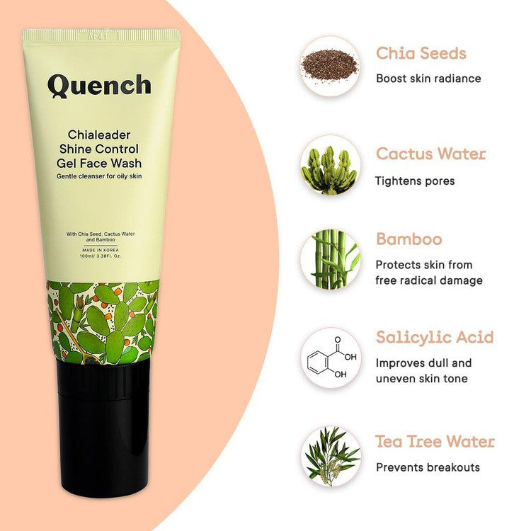 Shine Control Gel Face Wash With Built-in Brush for Deep Cleansing - 100 ML - TEST DEV-X