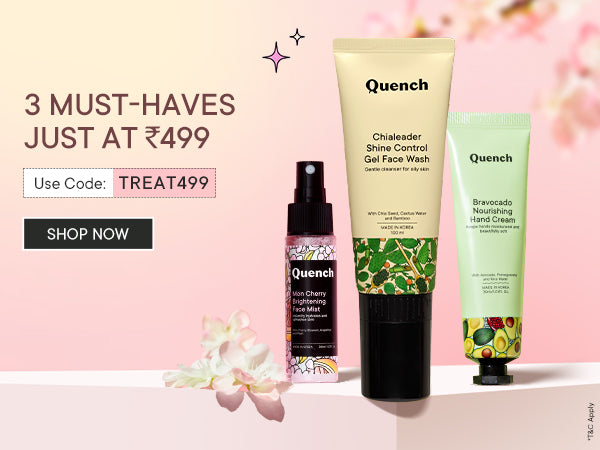 Shop over Rs. 499 and get a Face Mist (mini) + Moisturizer + Hand Cream Free