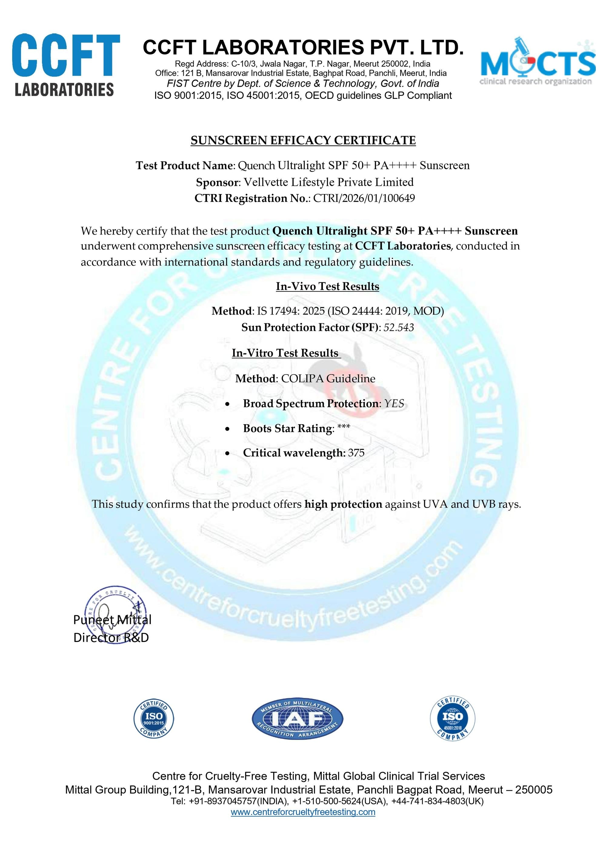 Ultra Light SPF 50+ PA++++ Sunscreen with Avocado Vitamins C & E - 50 ML